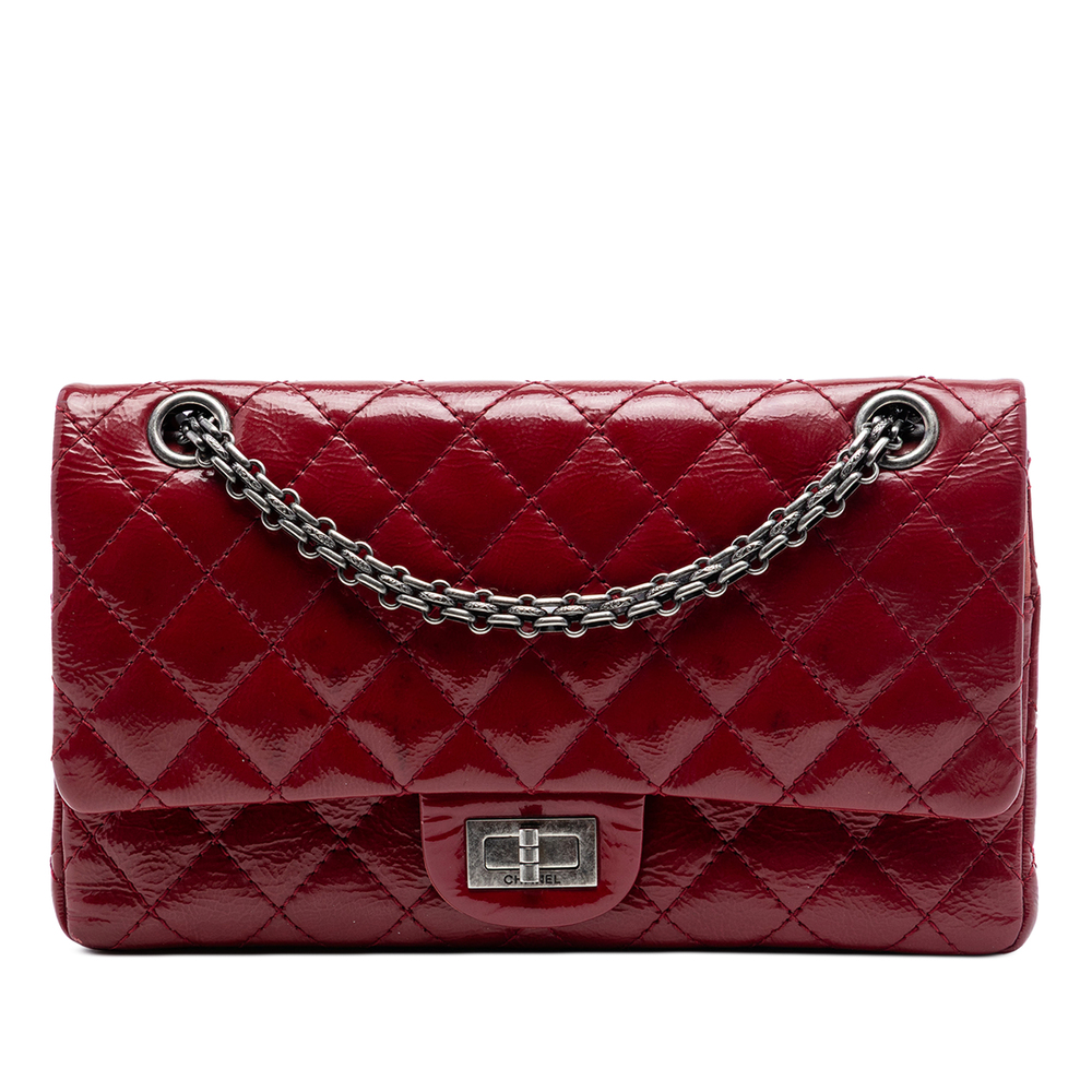 Pre-Loved Chanel Quilted Crinkled Patent Reissue 2.55 Double Flap 225